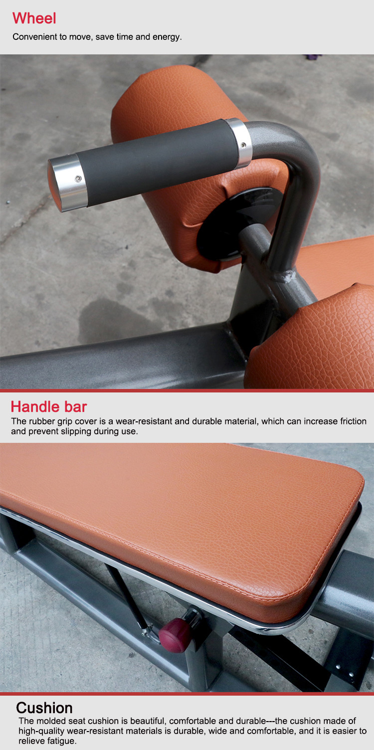 Gray Frame Abdominal Bench Machine With Roller Wheel