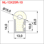 IP65 Outdoor Neon Flex RGB 24V 13X25mm Flexible Silicone Led Strip