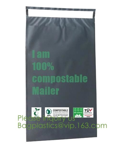 Compostable biodegradable packaging mailing bag with handle,Biodegradable compostable plastic courier shipping envelope