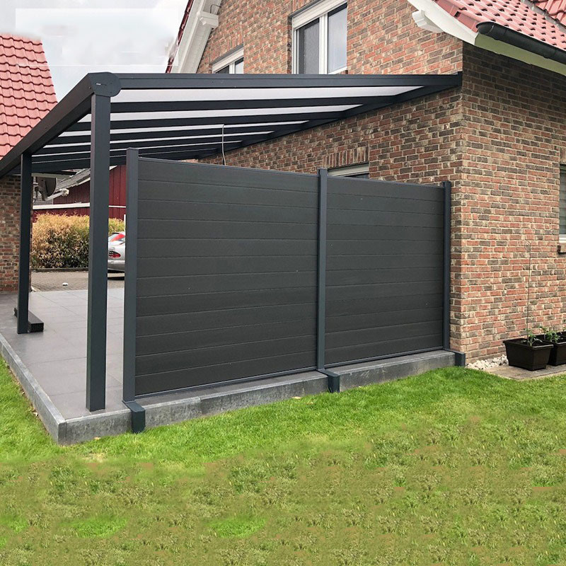 Dark Gray Wood Plastic Composite Panel Outside Courtyard Pergola Board Partition 170x24mm