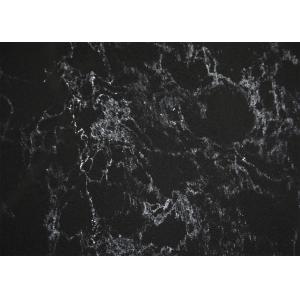 Anti Penetration Black Quartz Floor Tiles Engineered Quartz Slabs 6.5 Mohz