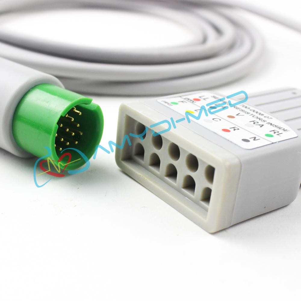 Spacelabs 90496 ECG Trunk Cable Round 17 Pin 5 Lead Ekg Trunk Cable Ultraviolet Light