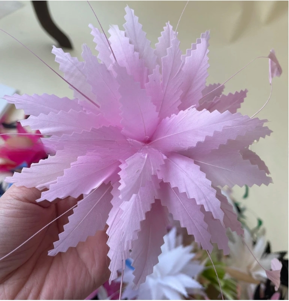 15x15 Cm Flower Feather Mounts Stripped Goose Feather With Wire Accessory