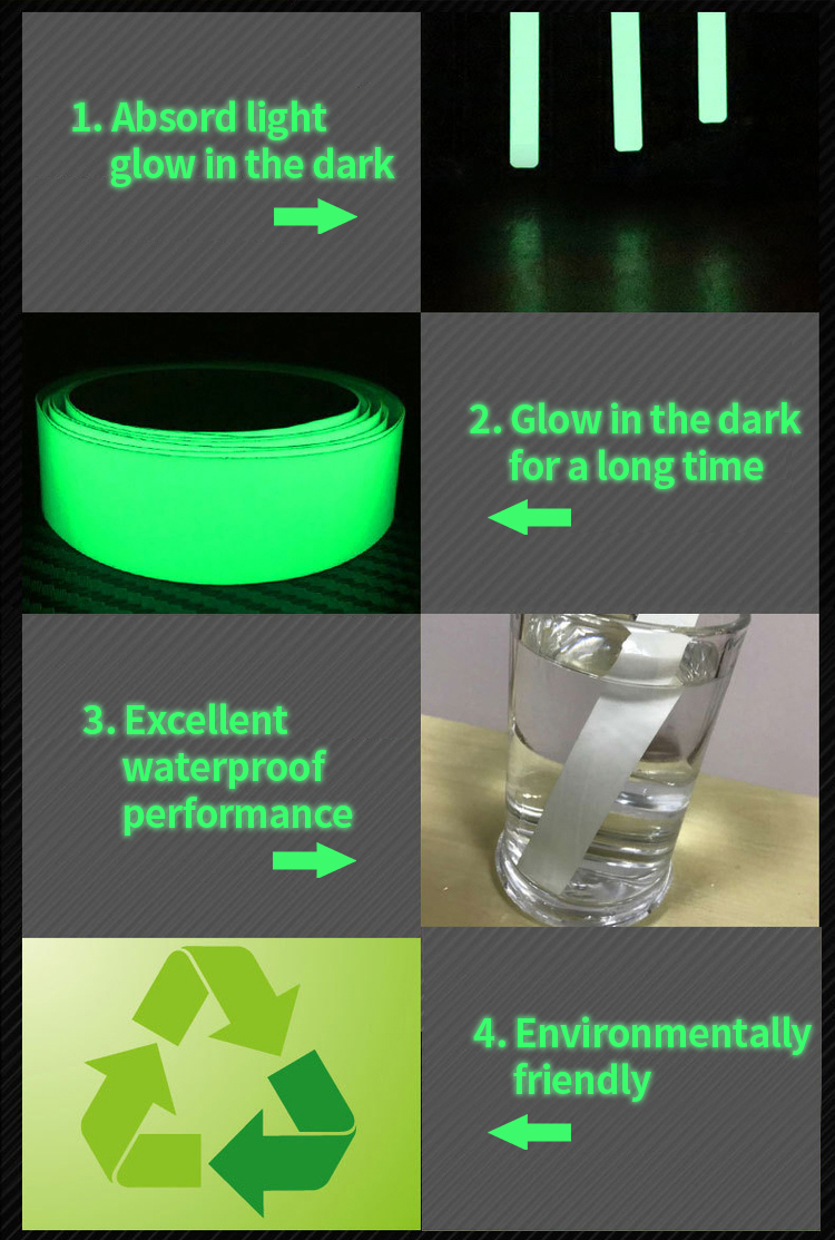 Reflective PVC Photoluminescent Tape Adhesive Self Blue Plastic Sheet Board