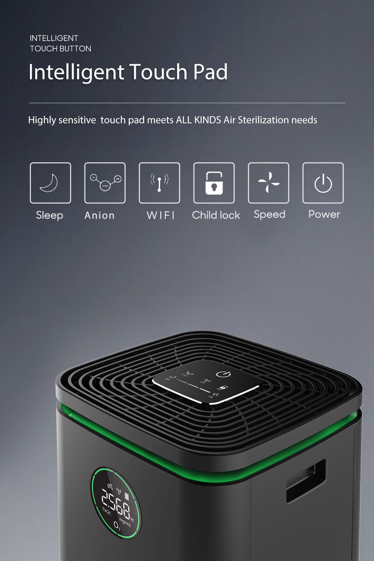 Homefish OEM Luftreiniger Purificador De Aire Uvc Household Tuya Smart H13 Hepa Filter Air Purifier Wifi Air Purifier