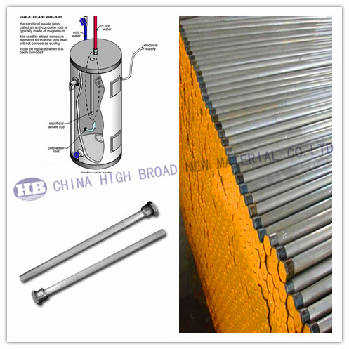 AZ31B magnesium anode rod water heater , solar water heater parts