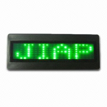  Programmable Scrolling LED Message electronic name tags Manufactures