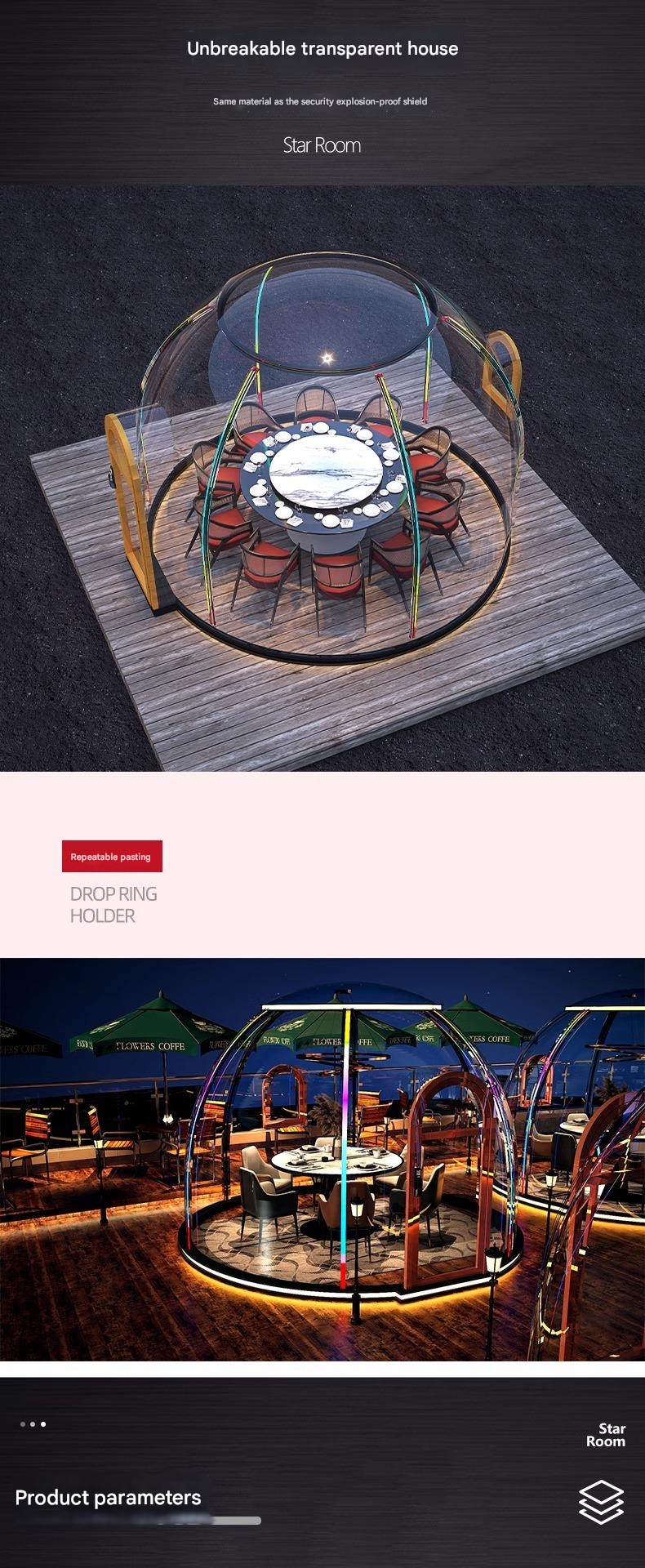Contemporary Design Style Outdoor Hotel Camping Site Scenic Glass Room Spherical Tent Bubble House Homestay