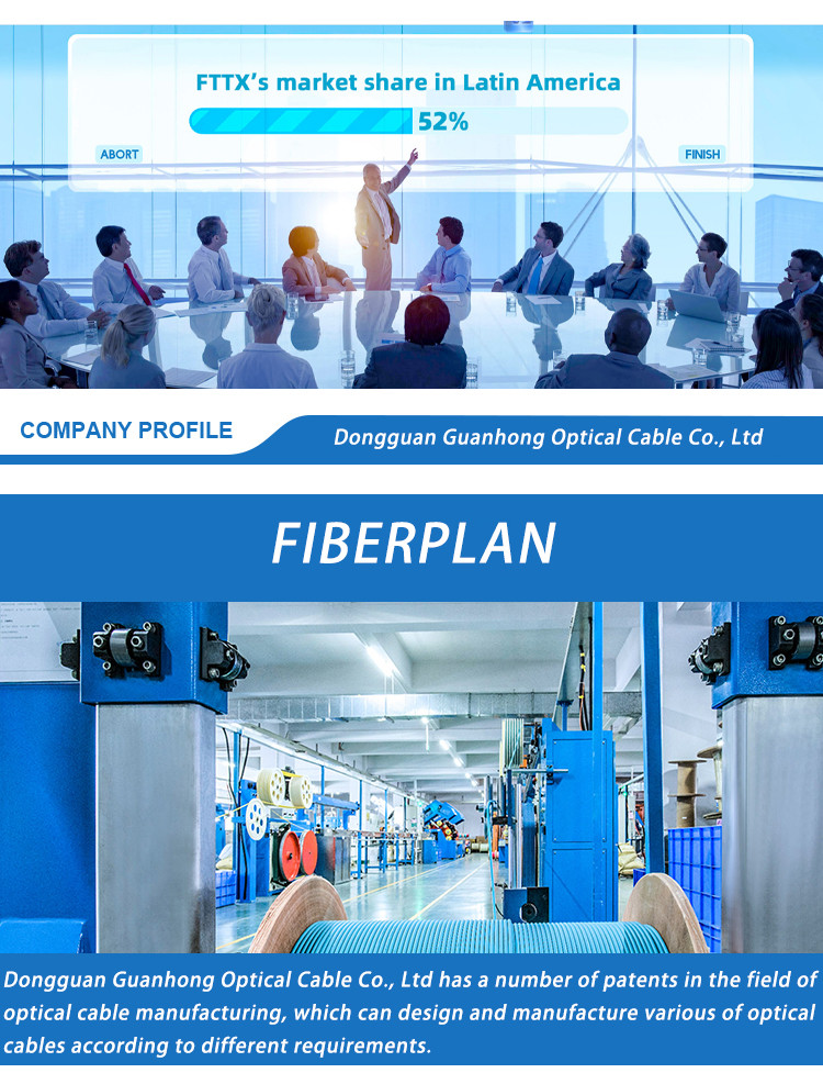 Indoor GJFJV Optical Fiber Cable 2 Core Easy Installation Tensile Strength 100N