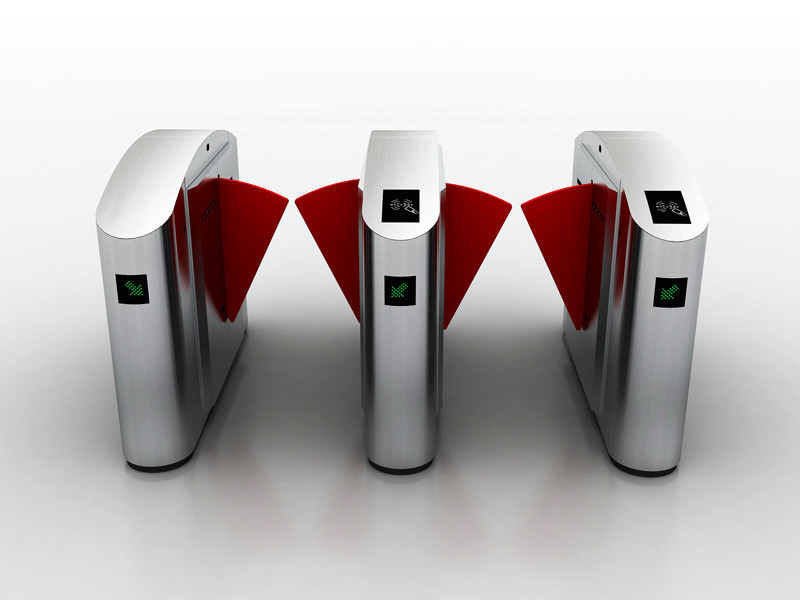  Silver 220V Flap Turnstile Gate Retractable Barrier Entrance Access System Manufactures