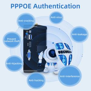 DDR3 8GB Firewall Mini PC Router With Intel Celeron N2830 Fanless Cooling Method