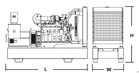 Open Type Industrial Diesel Generators , 300KW / 375KVA Industrial Standby Generator
