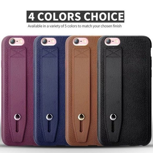 Leather pattern TPU pure color shockproof ultra thin brown soft case with stand for IphoneX 8 7plus 6s