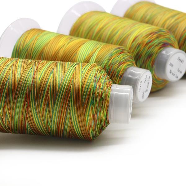 T70 High Tenacity Multi Color Thread Rainbow Sewing Thread 210D Yarn Count 240