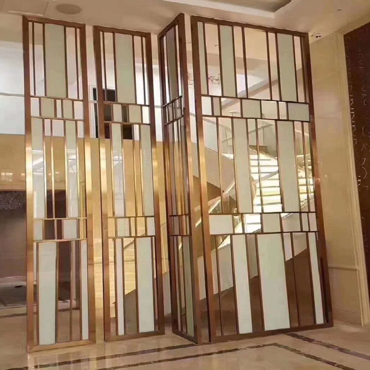 201 stainless steel modern novel marble room divider partition wall