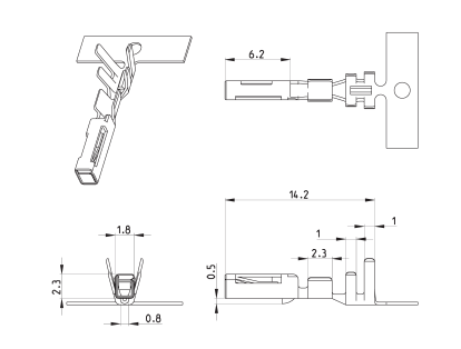 F - Crimp Automotive Wiring Harness Connectors , Automotive Pin Connectors 968075-2 1-968075-2