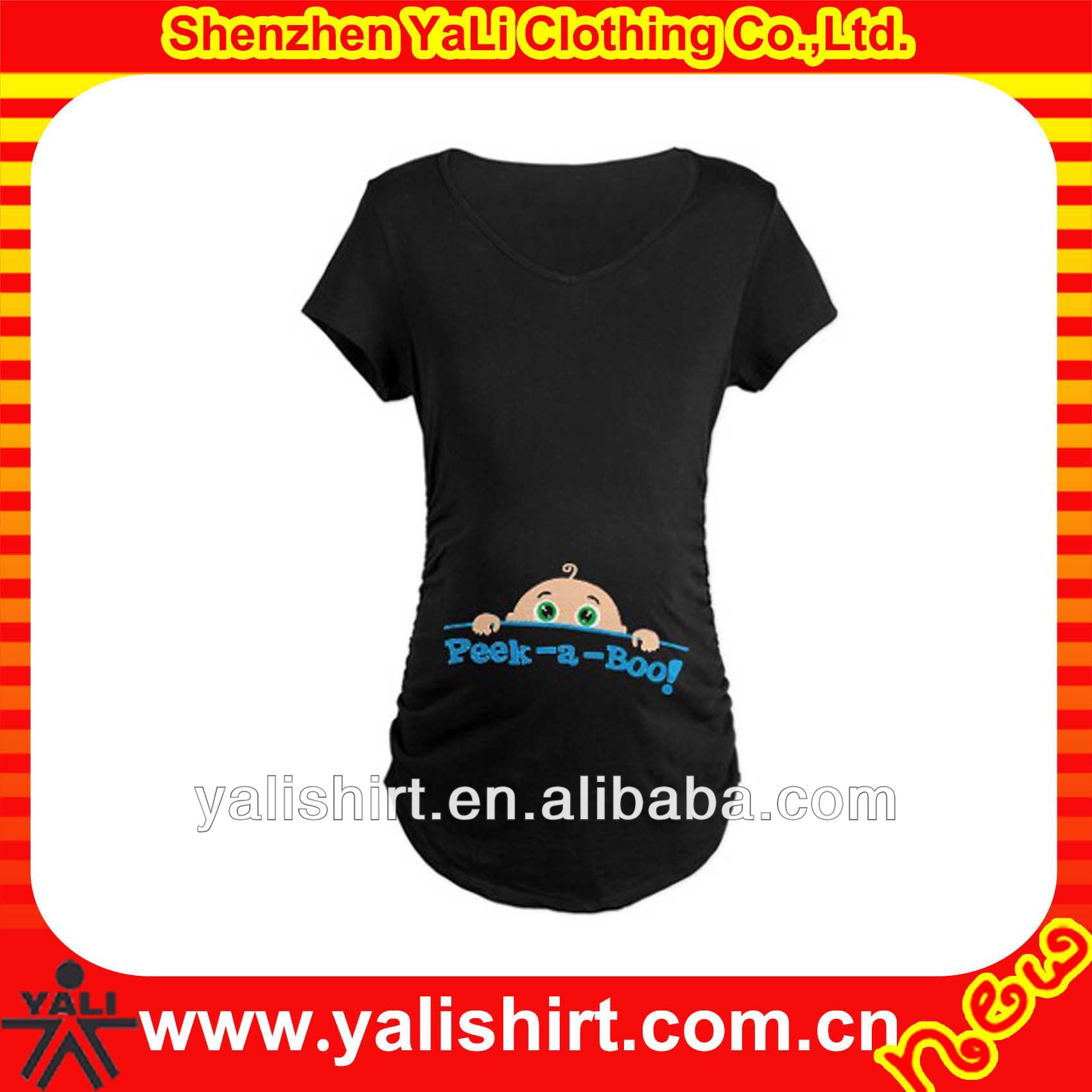 new arrived custom made cotton spandex high quality cute printed wholesale blank maternity t shirts