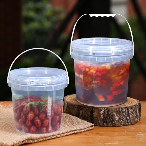 Food Grade PP Material Plastic Bucket White Wide Neck Container for Beef Pork