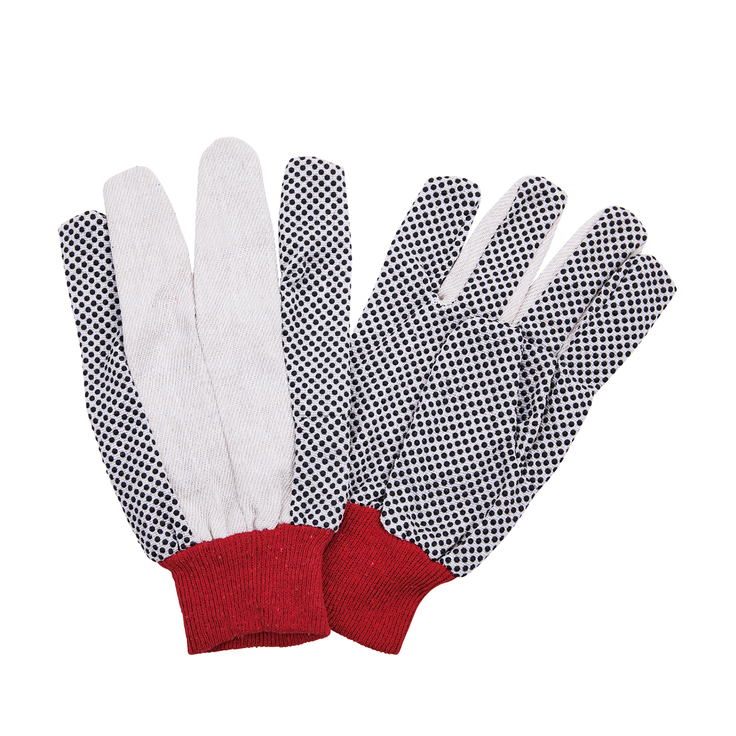 Modelo number C381W 8OZ Black PVC Doted Work Gloves With Cotton Canvas Liner For Industry