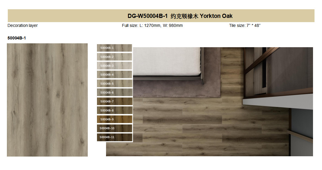 Non Slip Stone Plastic Composite Flooring Decomposable Abrasive Waterproof Unilin Click Yorkton Oak GKBM DG-W50004B