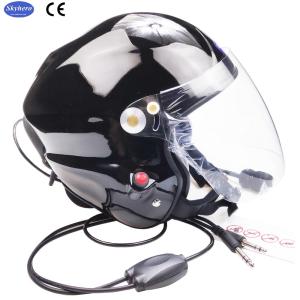 Noise Cancel PPG Black Helmet With Full Headset EN966 Certificated Paramotor
