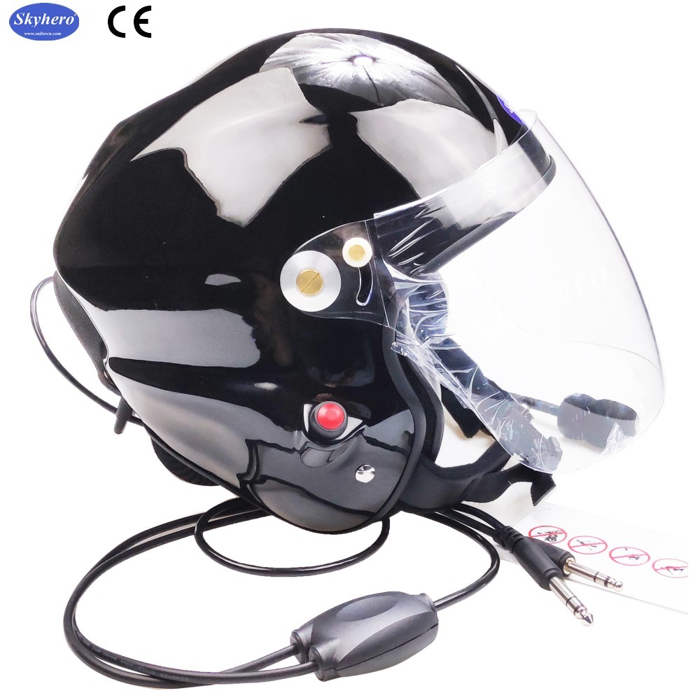 Black Noise Cancel Paramotor Helmet With Goprobase Professional Factory