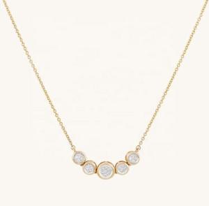  Rhodium 18k Gold Necklace Womens 1.2mm White Gold Cz Pendant Manufactures
