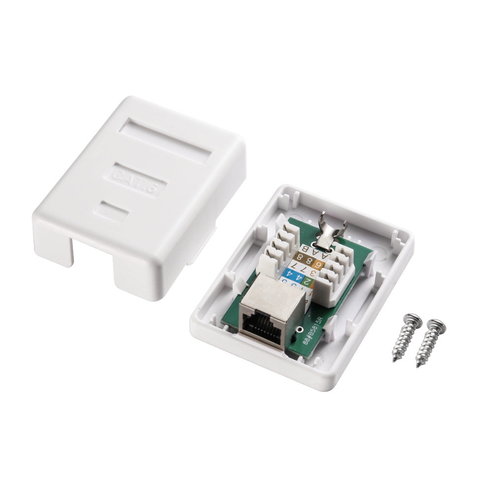 Single Port Cat6 UTP Surface Mount Box for Seamless Network Desktop Integration