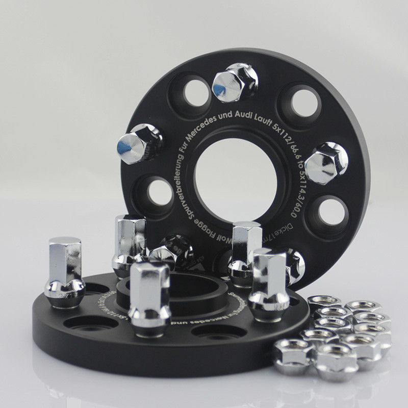 5x112/66.6 To 5x114.3/60.0 Billet Hub Centric Wheel Spacers Adapter For Mercedes & Audi Bolt-On To Nut-On