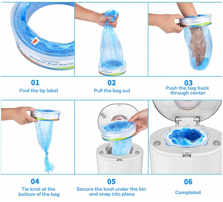 Oem 2mil 0.05mm Poly Packaging Bag , Waterproof PE Nappy Changing Bag