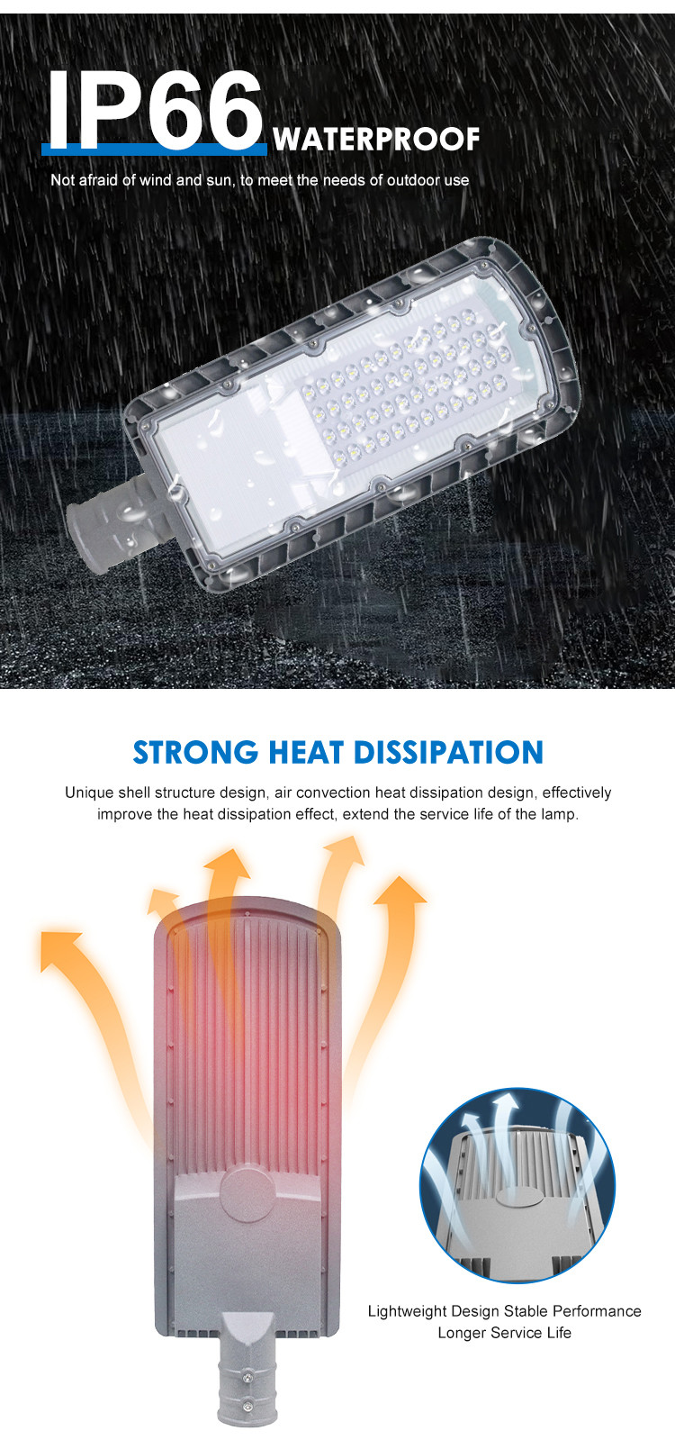 Die-Casting Aluminum High Brightness Led Street Light Ip66 Waterproof for road