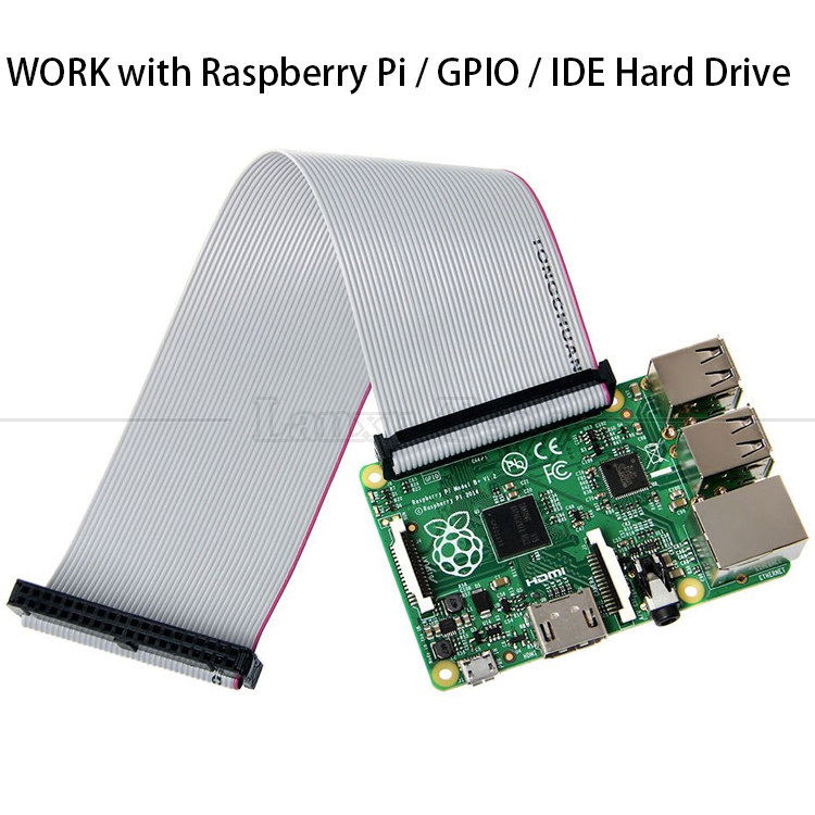 Female to Female 16 PIN 1.27mm Pitch IDC 2.54mm Connector GPIO Grey Flat Ribbon Wire Cable for Hard Drives CD Raspberry Pi