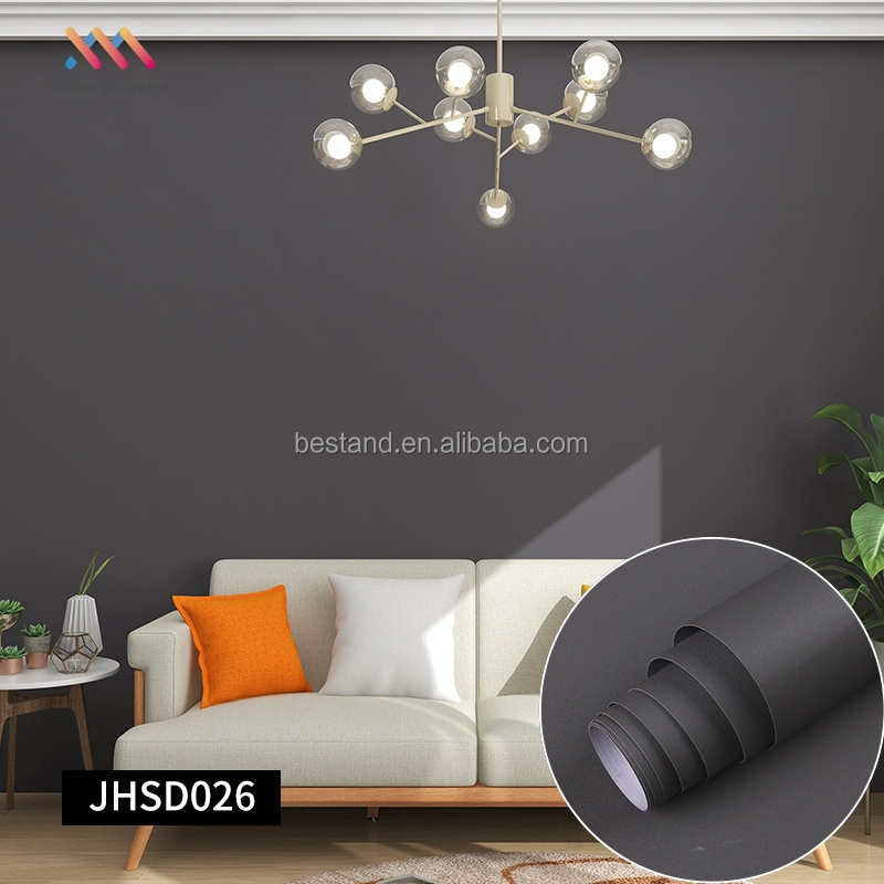 Removable DIY Plain Light Grey Wallpaper 60cm*10m Adhesive Vinyl Wallpaper