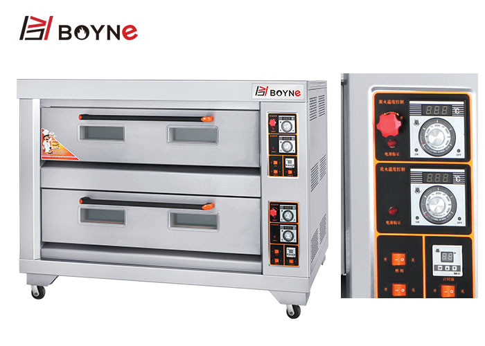 Stainless Steel Commercial Kitchen Gas Bakery Two Deck Six Tray Oven
