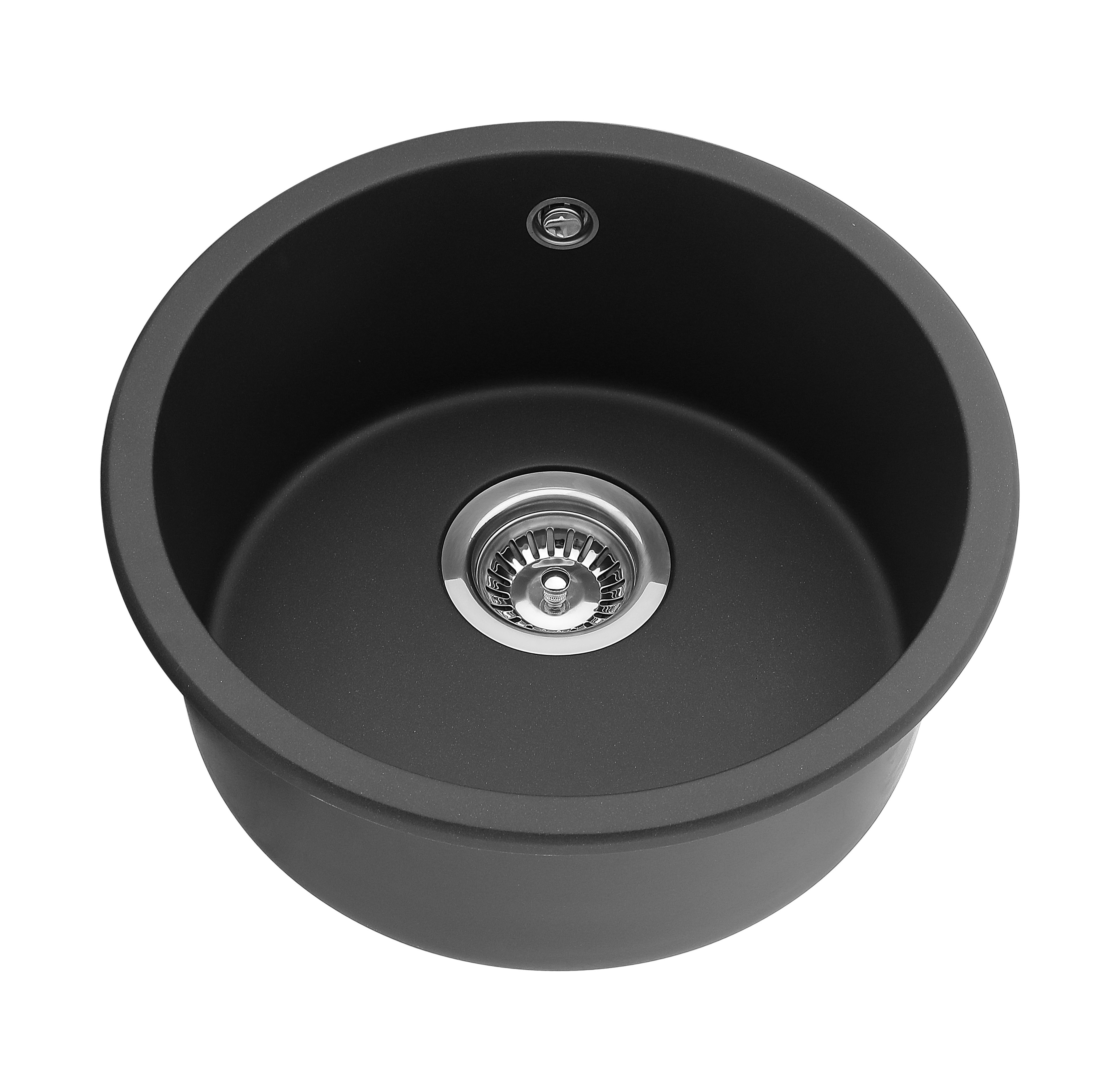 black granite kitchen sink round bowl