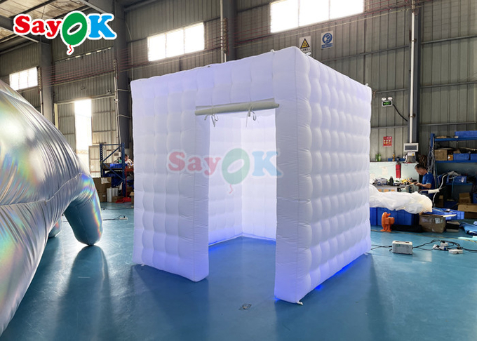 Wholesale White Inflatable LED Photo Booth Portable Inflatable Square Single Door Photo Booth