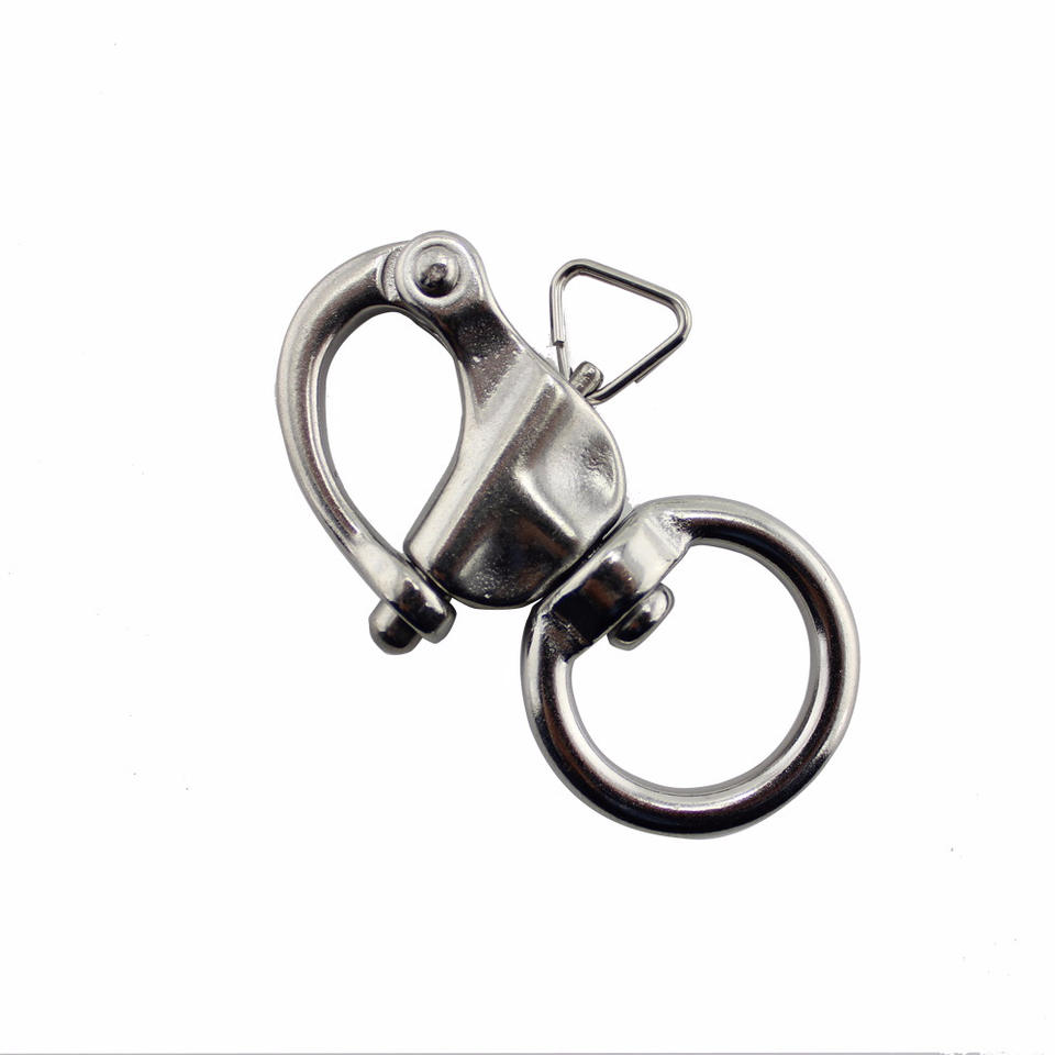 DEE SHACKLES European Type 316 Stainless Steel Swivel Round Eye Quick Release Snap Shackle