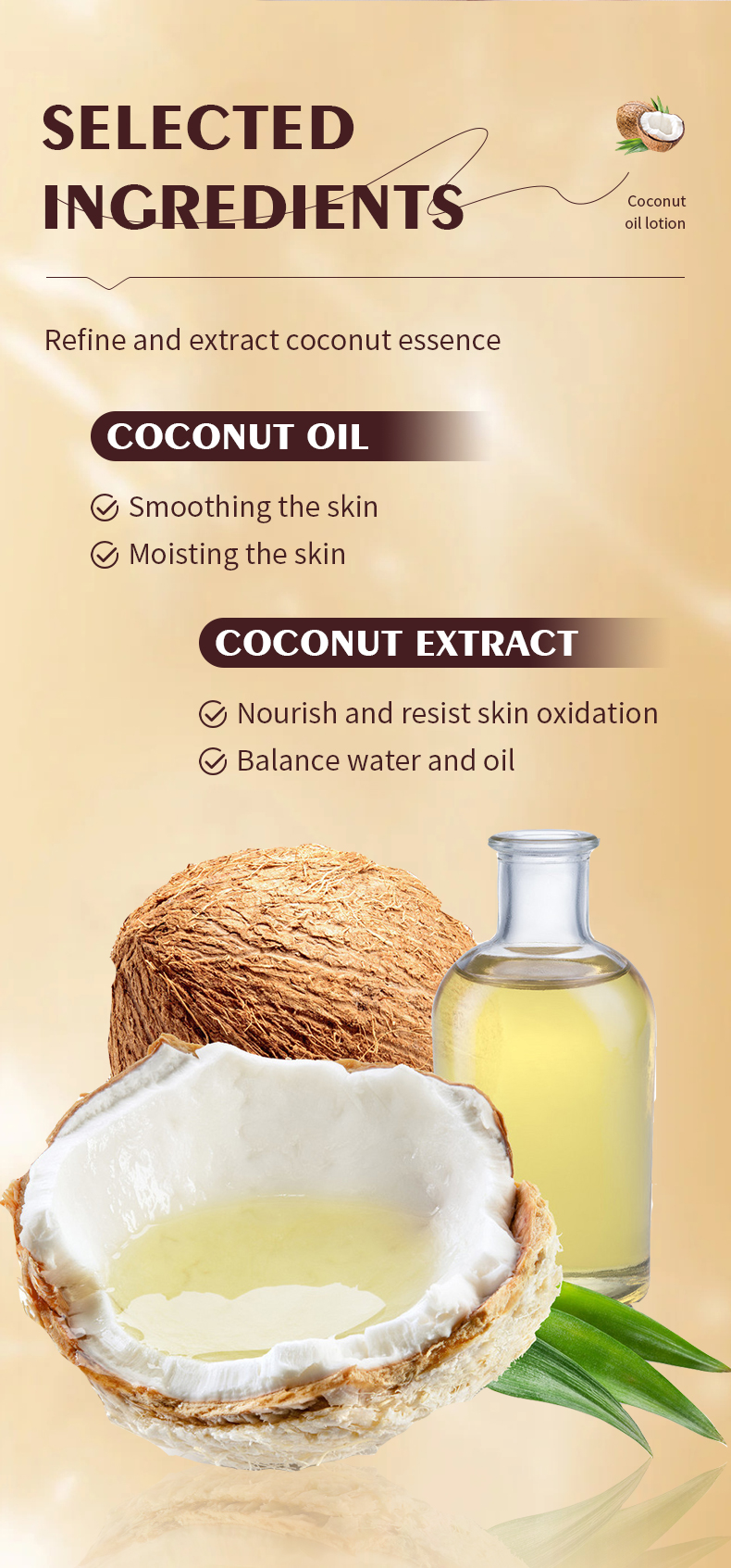 Coconut Oil Facial Lotion Hydrating Moisturizing Fully Locks In Moisture For Skin Private Label OEM 100ml MOOYAM Face Lotion