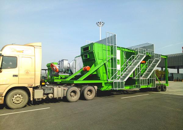 80TPH Mobile Hot Mix Plant 270kw Power With Bag House Filter For Road Constructi