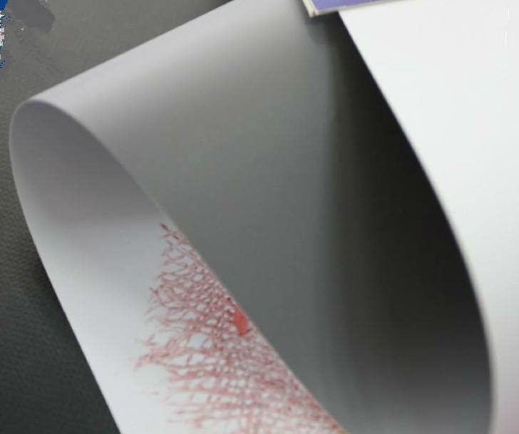 Eco-Sovlent Satin Grey Back PET Film 350mic/450GSM for X Banner / display/ Roll up Banner stand