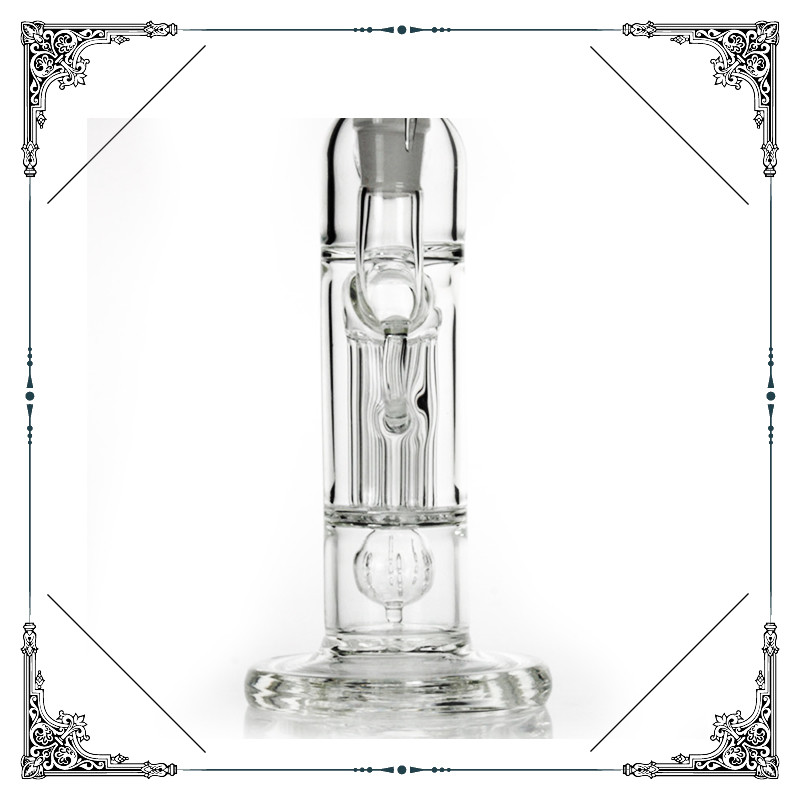 Reinforced 8 Arm Pillar Perc Glass Water Bubbler With Gridded Imperial Smoking Hookah