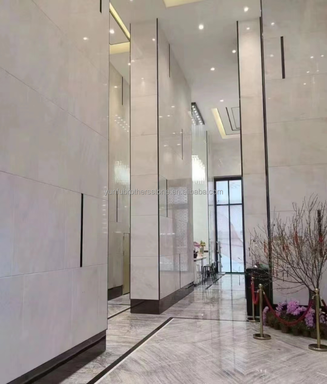 Hotel Modern Royal White Onyx Honed Marble Sheet Cut-to-Size Wall Panel and Dining Table Set