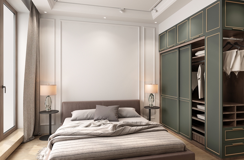 Customizable Modern Style Bedroom Set with 2 Door Wardrobe Almari Furniture by YALIG