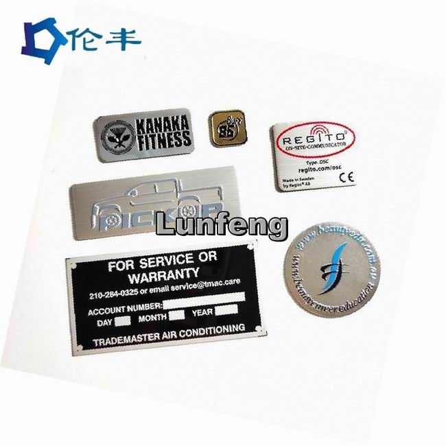 Pantone Stainless Steel Nameplate 3M Adhesive Aluminum Laser Cut Metal Name Plates