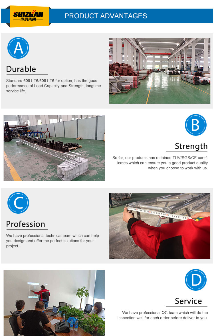 Rotating Round Aluminium Lighting Truss Lifting Stage For Performance