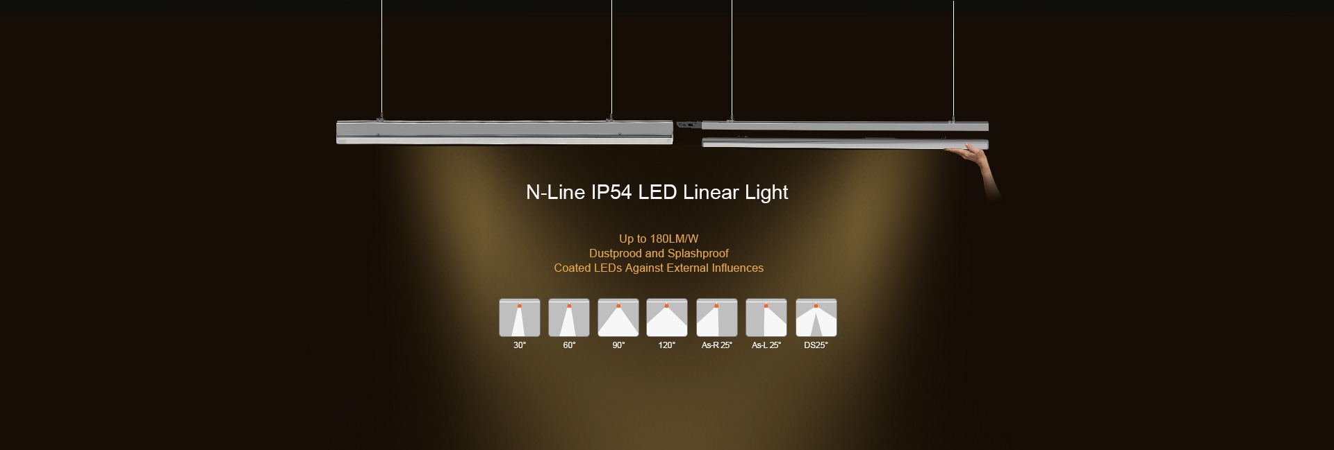 1500mm Led Suspended Ceiling Lights Pre Wired Plug and Play Trunking Rail