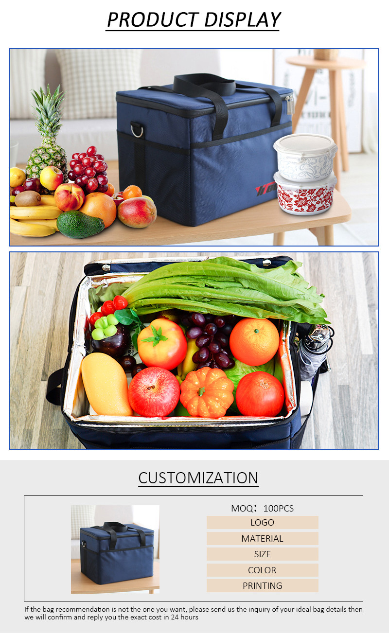 Shoulder Food Lunch Waterproof Insulated Picnic Cooler Bag