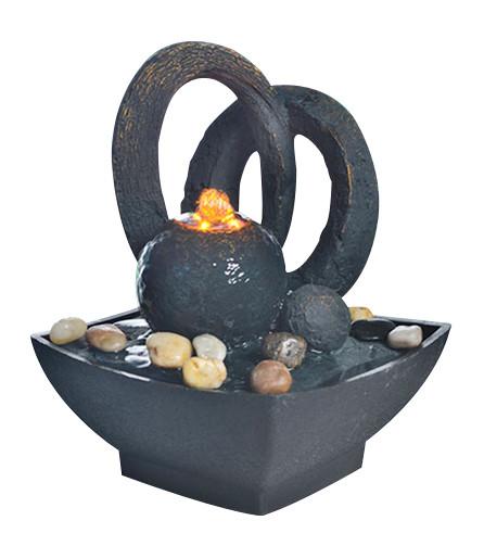 Home Collection 8.5" Resin Garden Fountains Small Desk Water Fountain With River