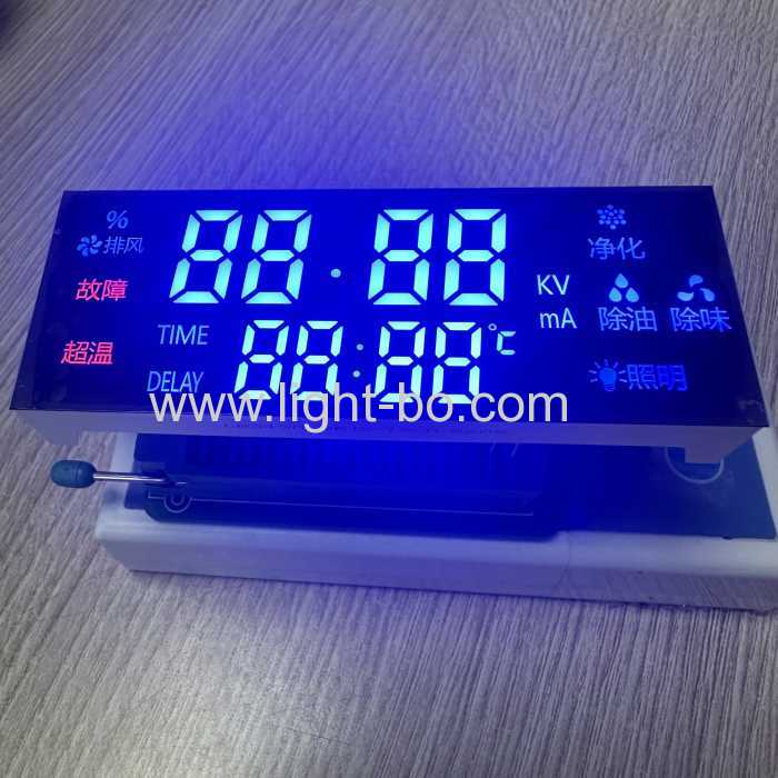 Customized Ultra Red/Blue 7 Segment LED Display for Gas Cooker Controller