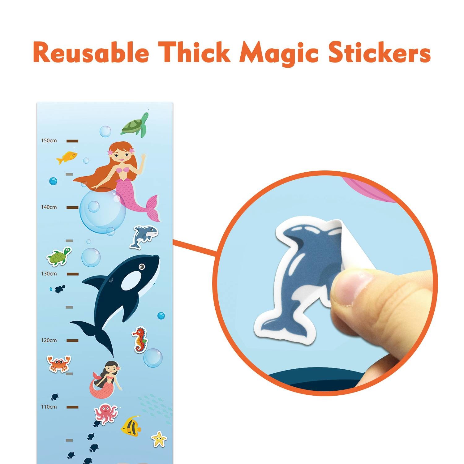 Children's Removable Laminated Poster Board Dry Erase Growth Chart Poster